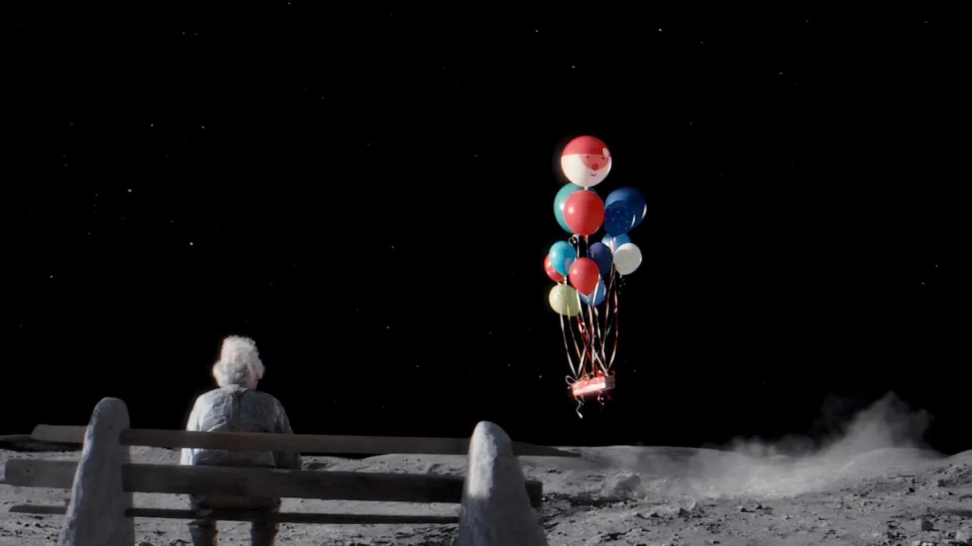 Still from John Lewis Christmas advert Man on the Moon 2015