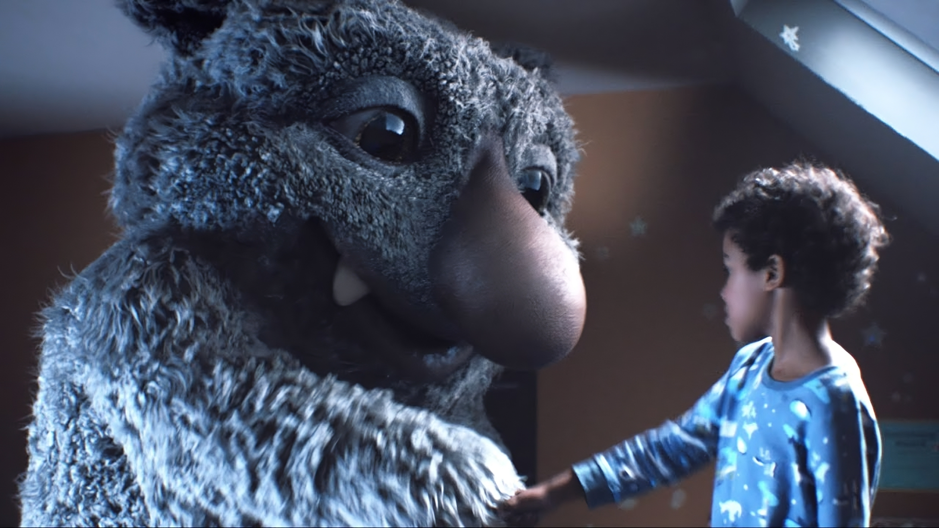 Still from John Lewis Christmas advert Moz the Monster 2017